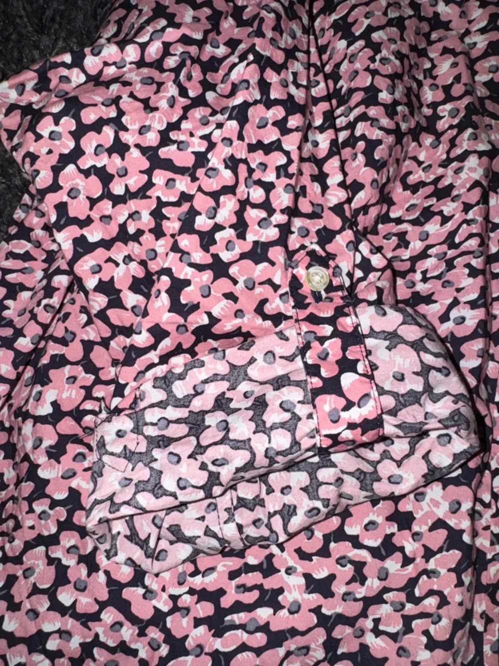 Talbots Women’s Petite Long Sleeve Pink Floral Button-Up Shirt Size 16WP - Picture 11 of 11